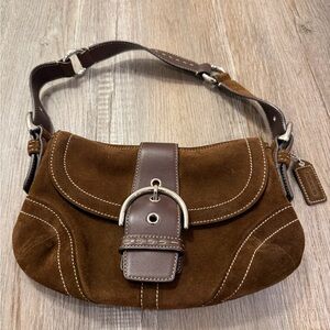 Vintage Coach Soho Suede Buckle Shoulder Bag Y2K